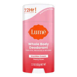 Lume Invisible Cream Deodorant, Peony Rose, 2.2oz Aluminum-Free