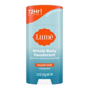 Lume Whole Body Deodorant - Unscented, 2.6 oz, Aluminum-Free, Hypoallergenic for Sensitive Skin